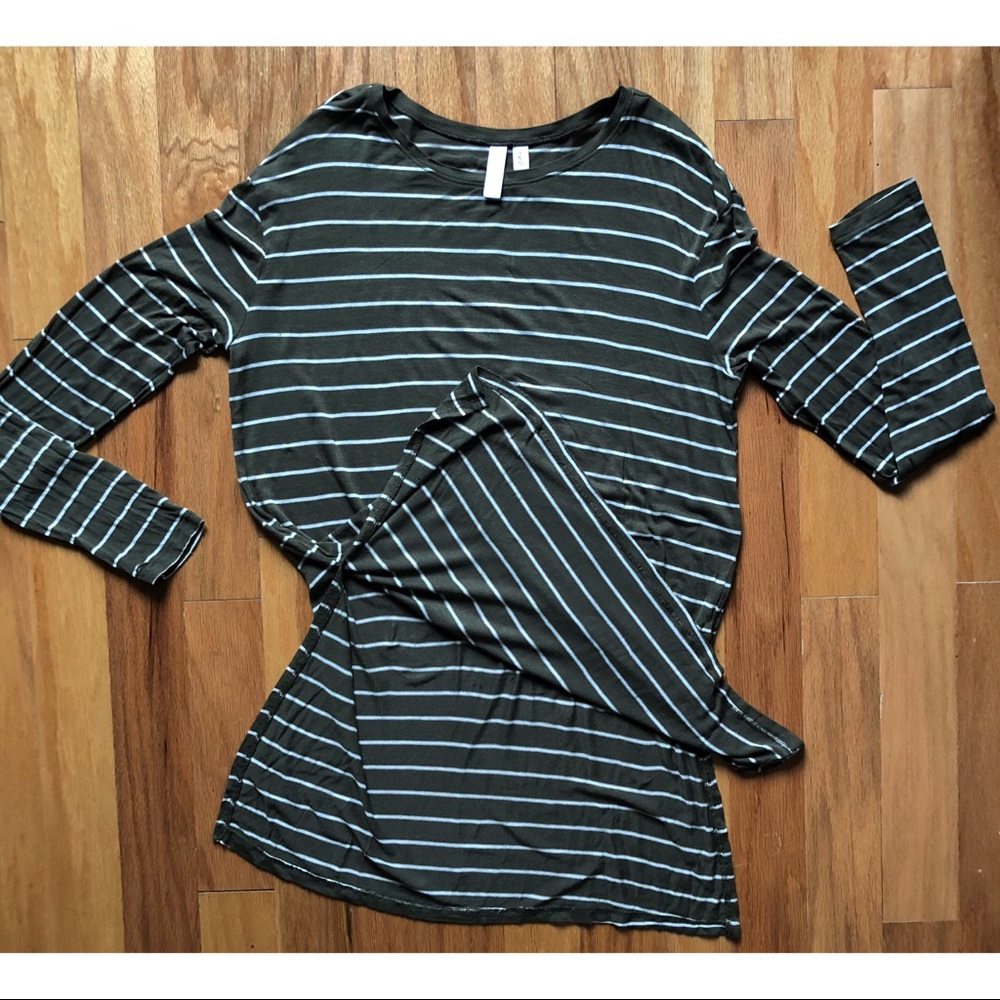 BP Small Green and White Striped Light Shirt